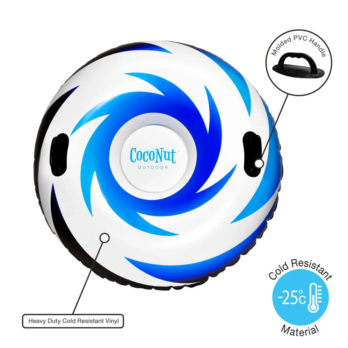 48" Jumbo Snow Tube - Ice Blue Polar Vortex - Image 2
