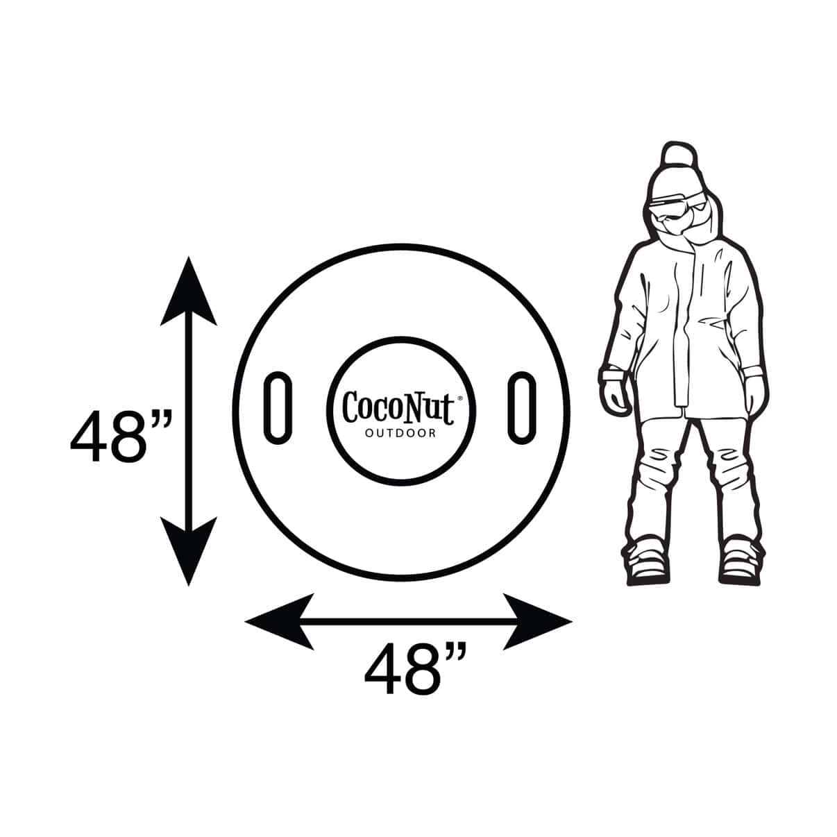 48" Jumbo Snow Tube - Ice Blue Polar Vortex - Image 3