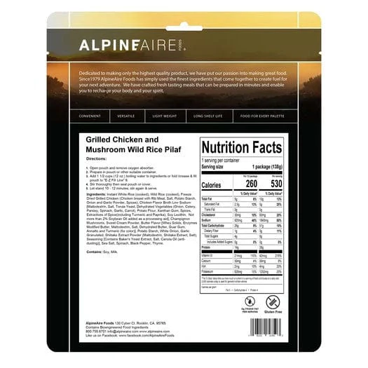 AlpineAire Grilled Chicken and Mushroom Wild Rice Pilaf - Image 3
