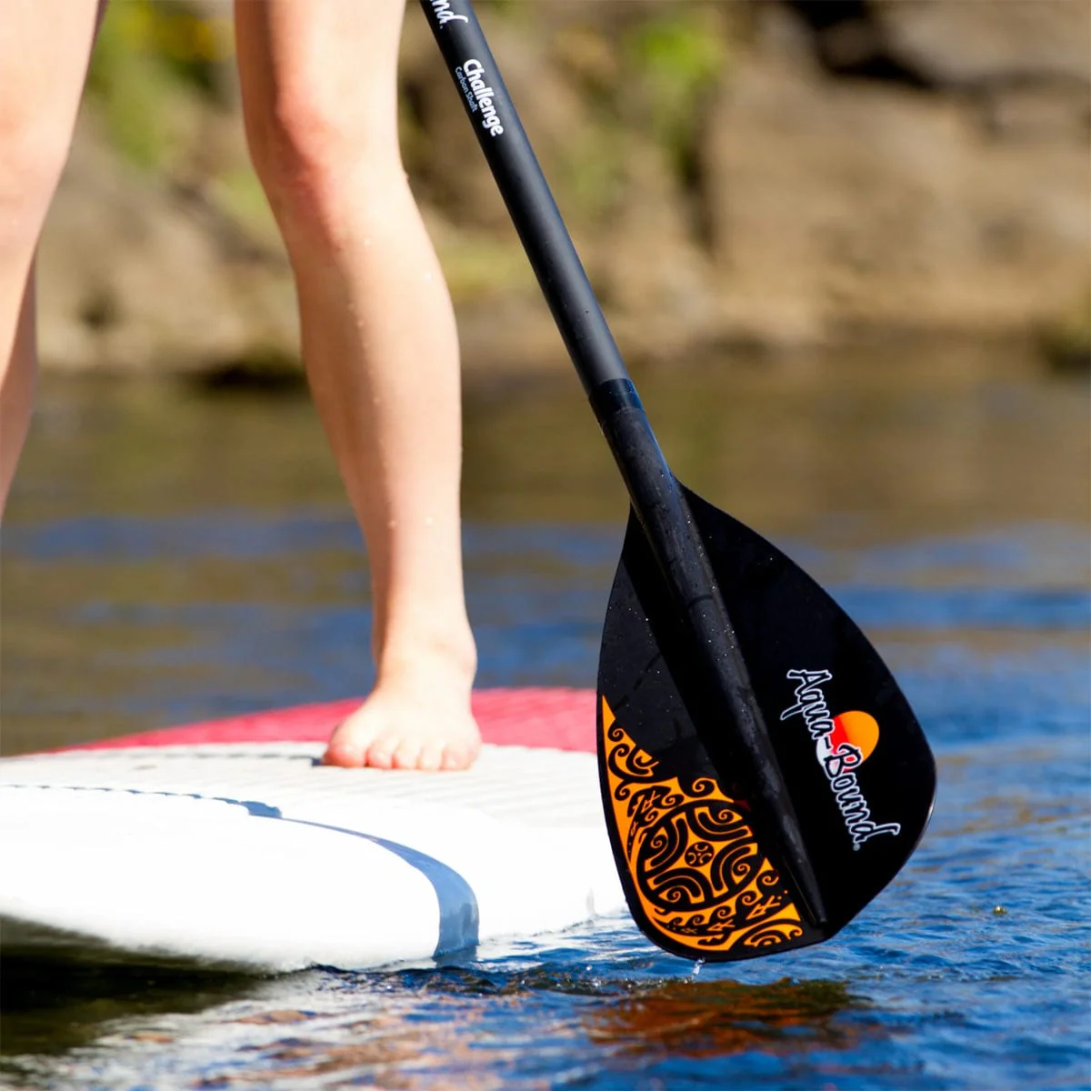 Aqua Bound Challenge 85 Carbon Black CR Blade/Carbon SUP Shaft 2 pc 70/80 Paddle - Image 4