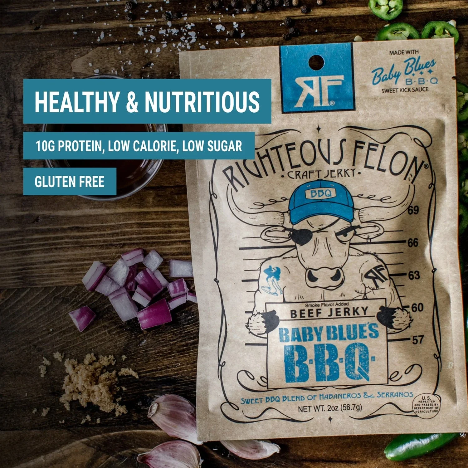 Righteous Felon Baby Blues BBQ Beef Jerky - Image 2