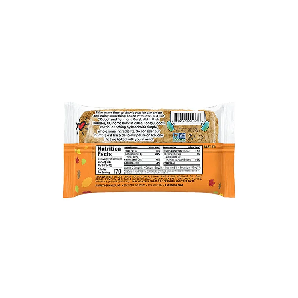 Bobos Oat Bars Pumpkin Spice - Image 2