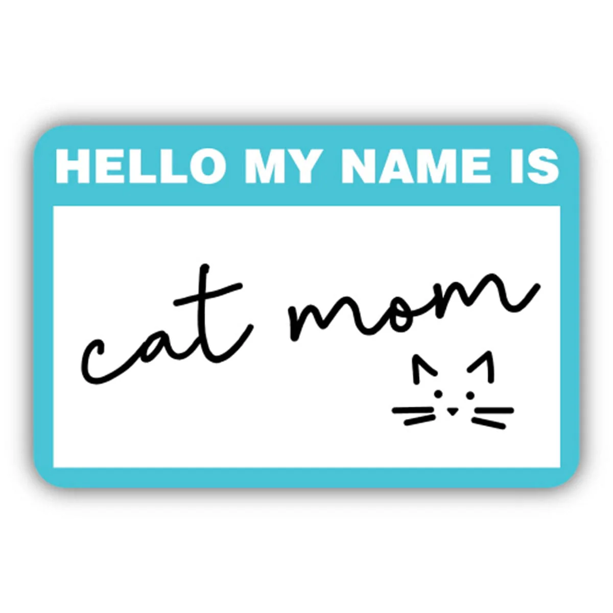 Cat Mom Nametag Sticker