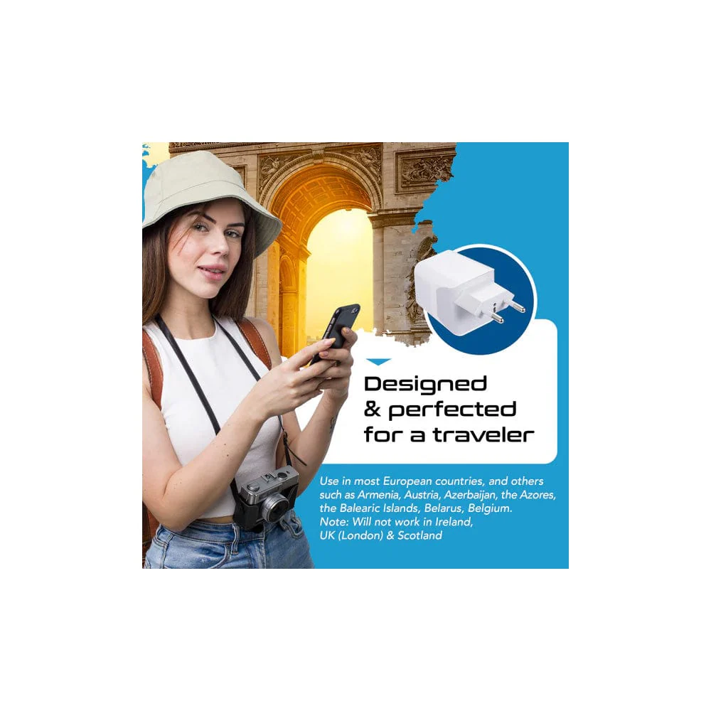 Ceptics European Travel Adapter - Type C - Dual USB (CTU-9C) - Image 5