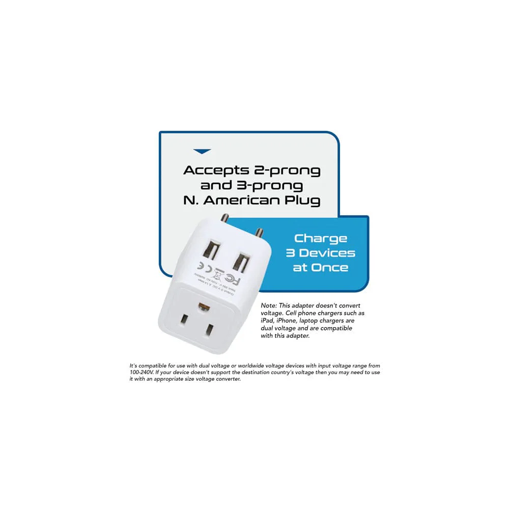 Ceptics European Travel Adapter - Type C - Dual USB (CTU-9C) - Image 6