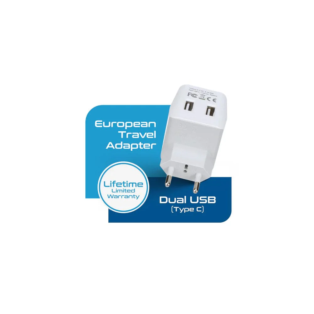 Ceptics European Travel Adapter - Type C - Dual USB (CTU-9C) - Image 7