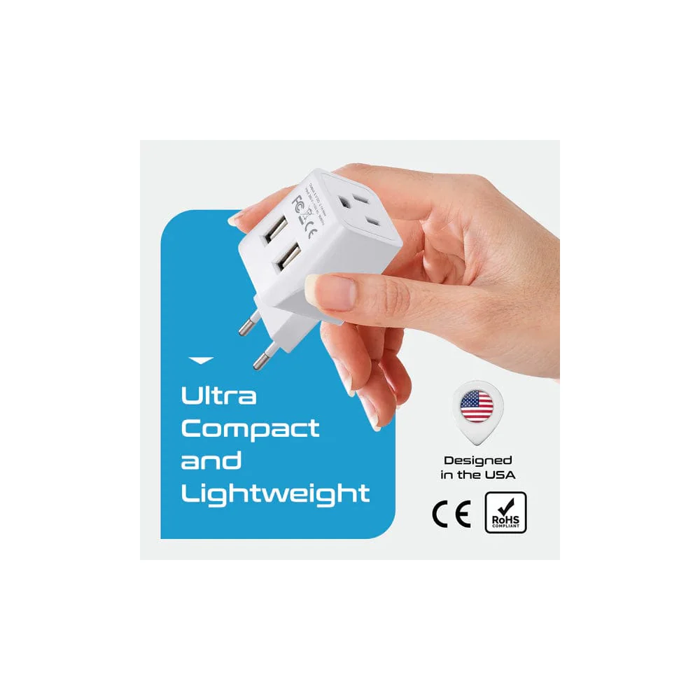 Ceptics European Travel Adapter - Type C - Dual USB (CTU-9C) - Image 8
