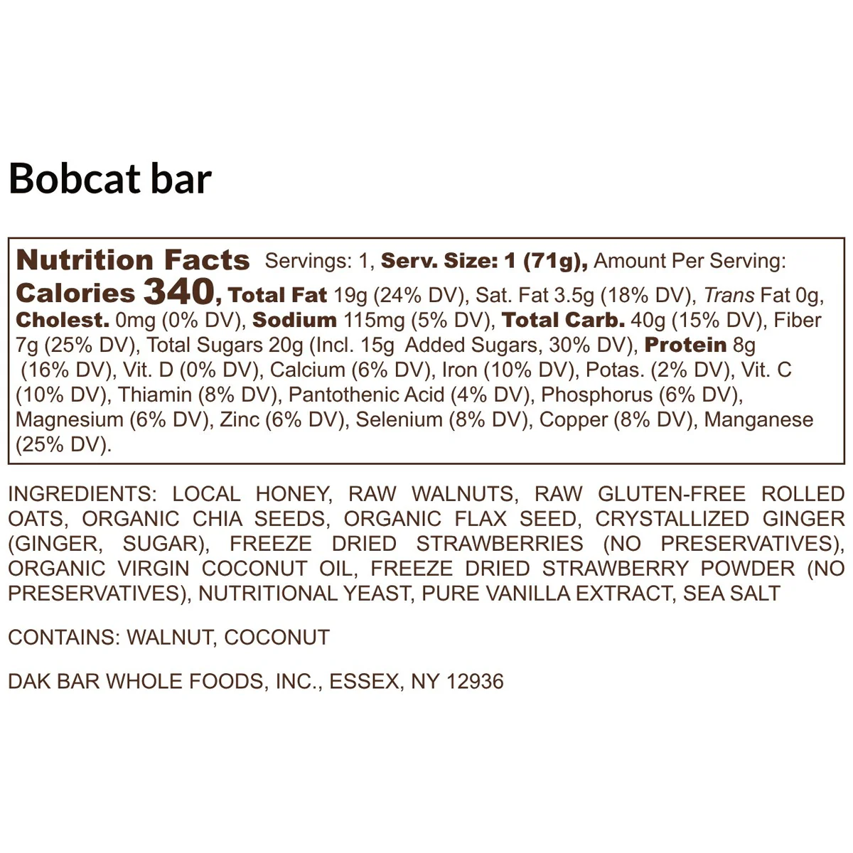 Dak Bar Bobcat - Strawberry, Walnut & Ginger - Image 2