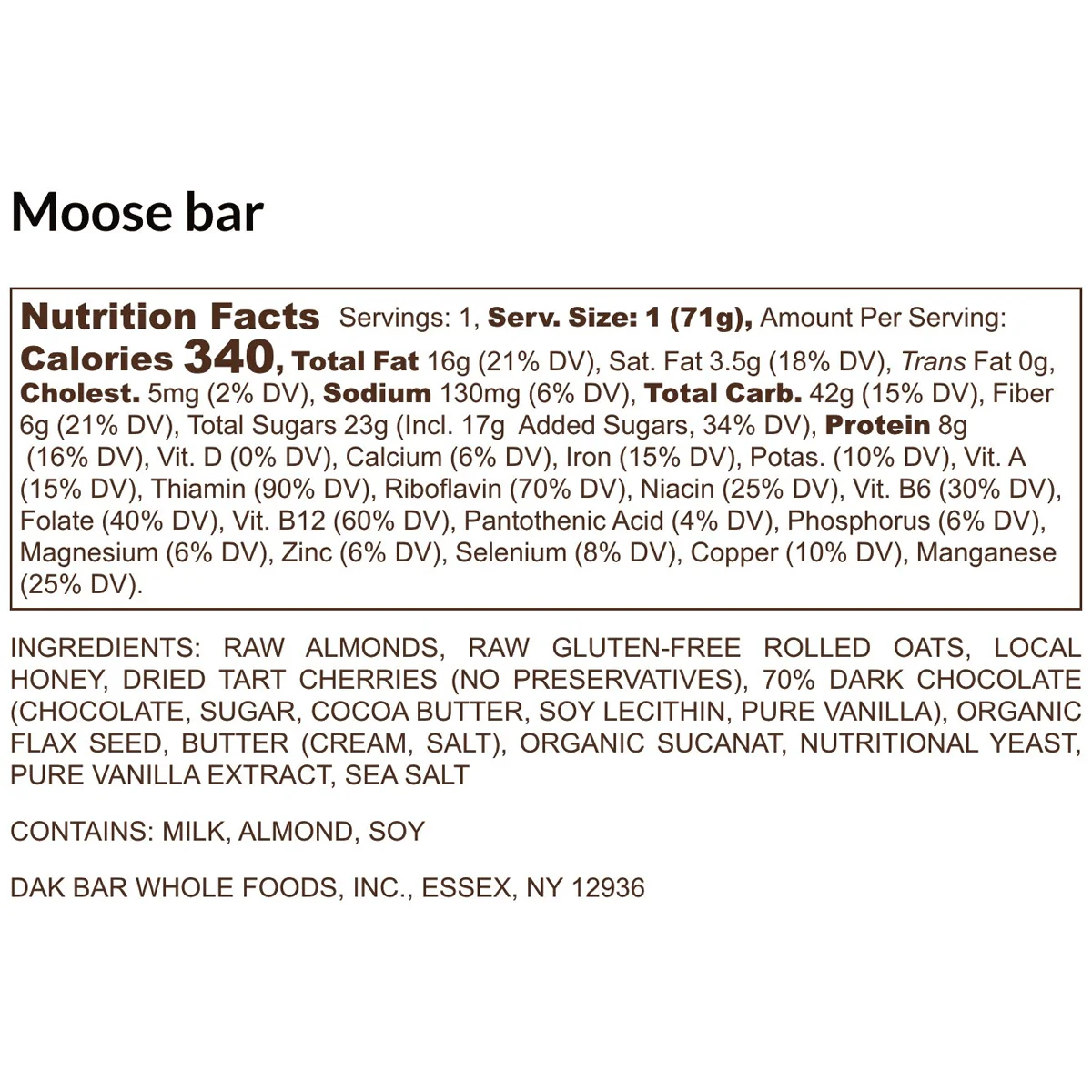 Dak Bar Moose  - Cherry, Dark Chocolate & Almond - Image 2