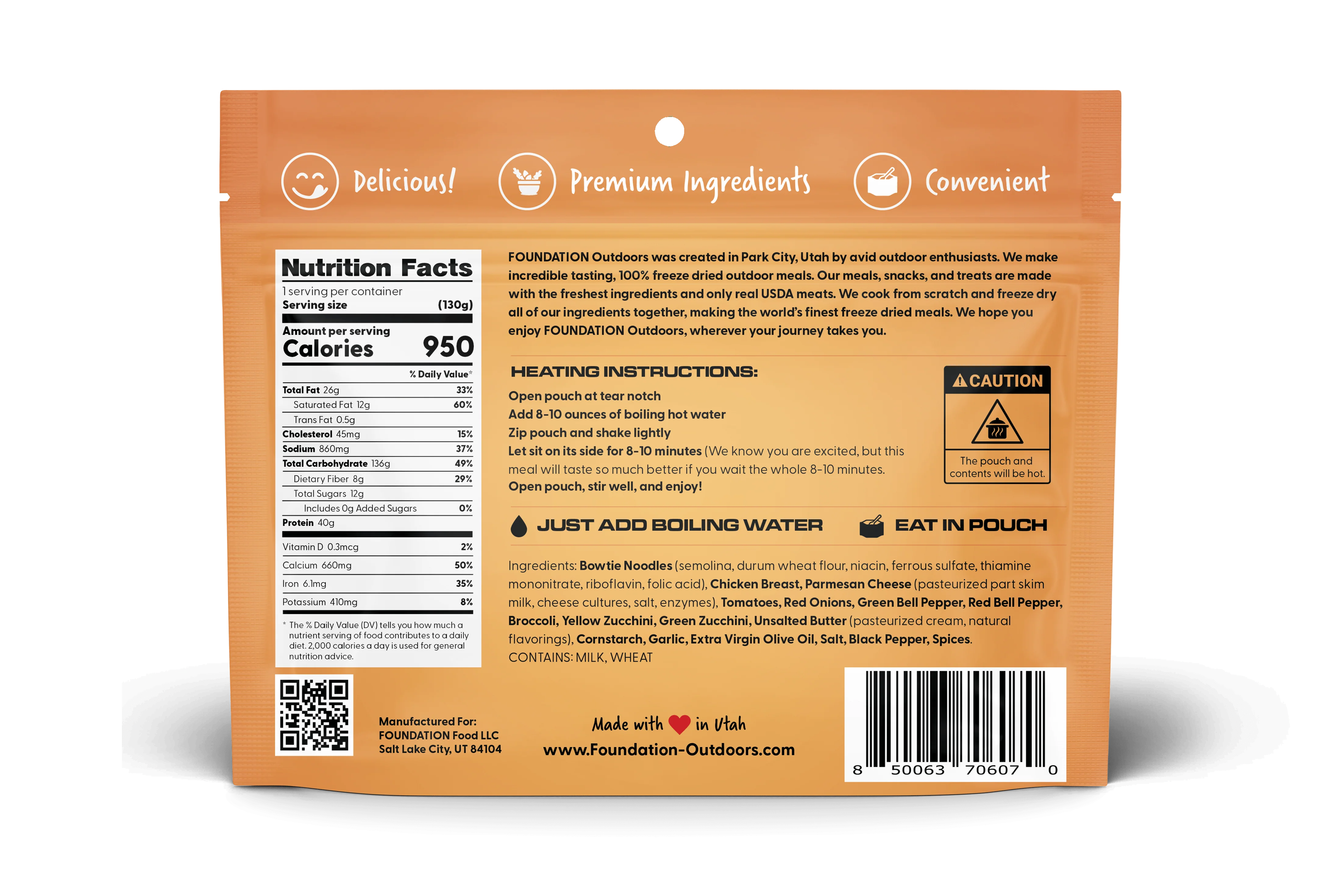 FOUNDATION Outdoors Chicken Pasta Primavera Meal - Image 3
