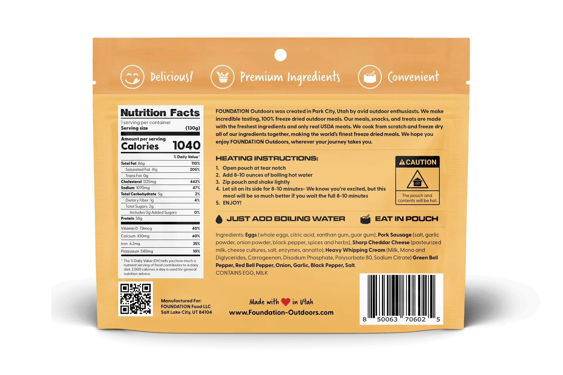 FOUNDATION Outdoors Rise & Shine Breakfast Meal - Image 3