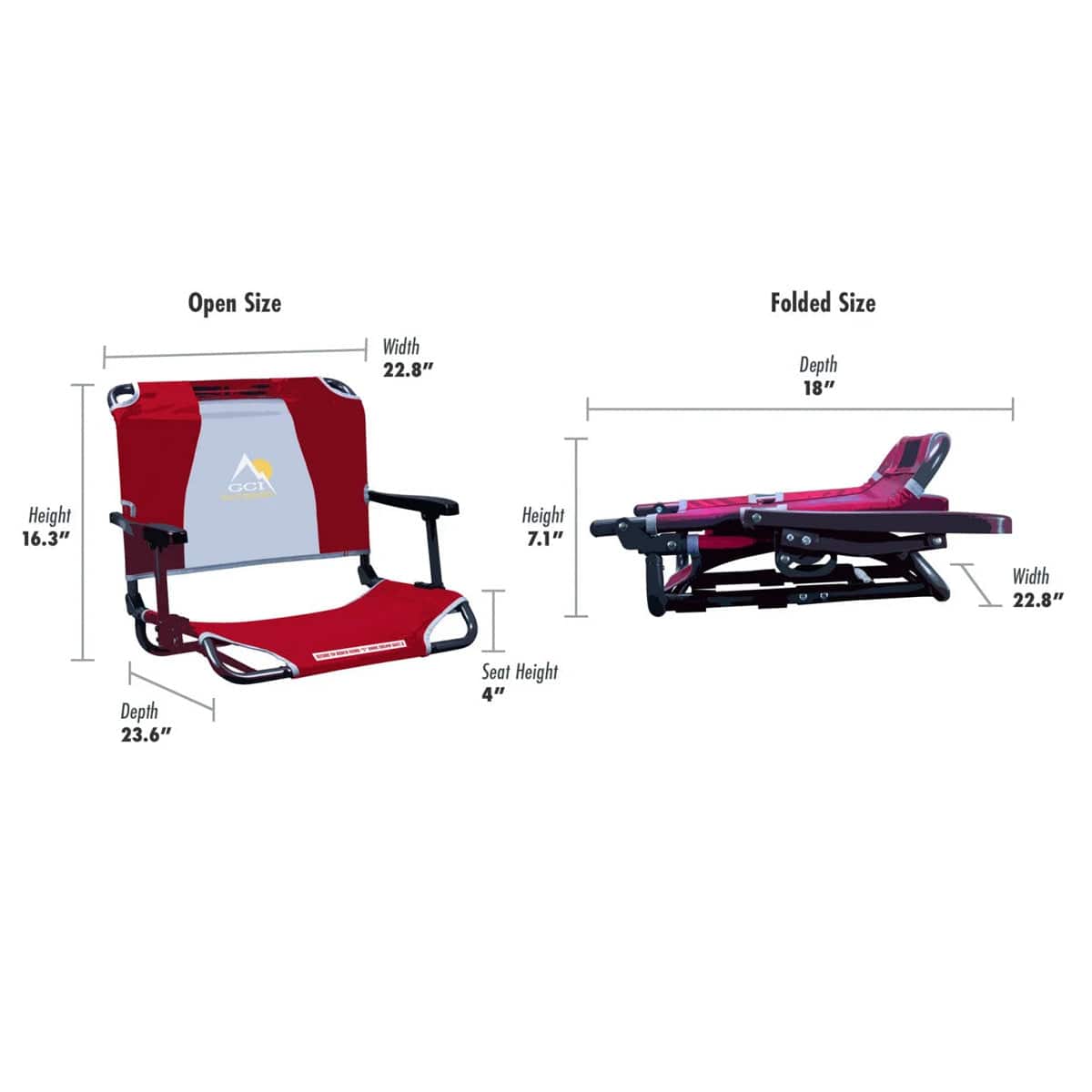 GCI Outdoor Big Comfort Stadium Chair with Armrests - Image 9