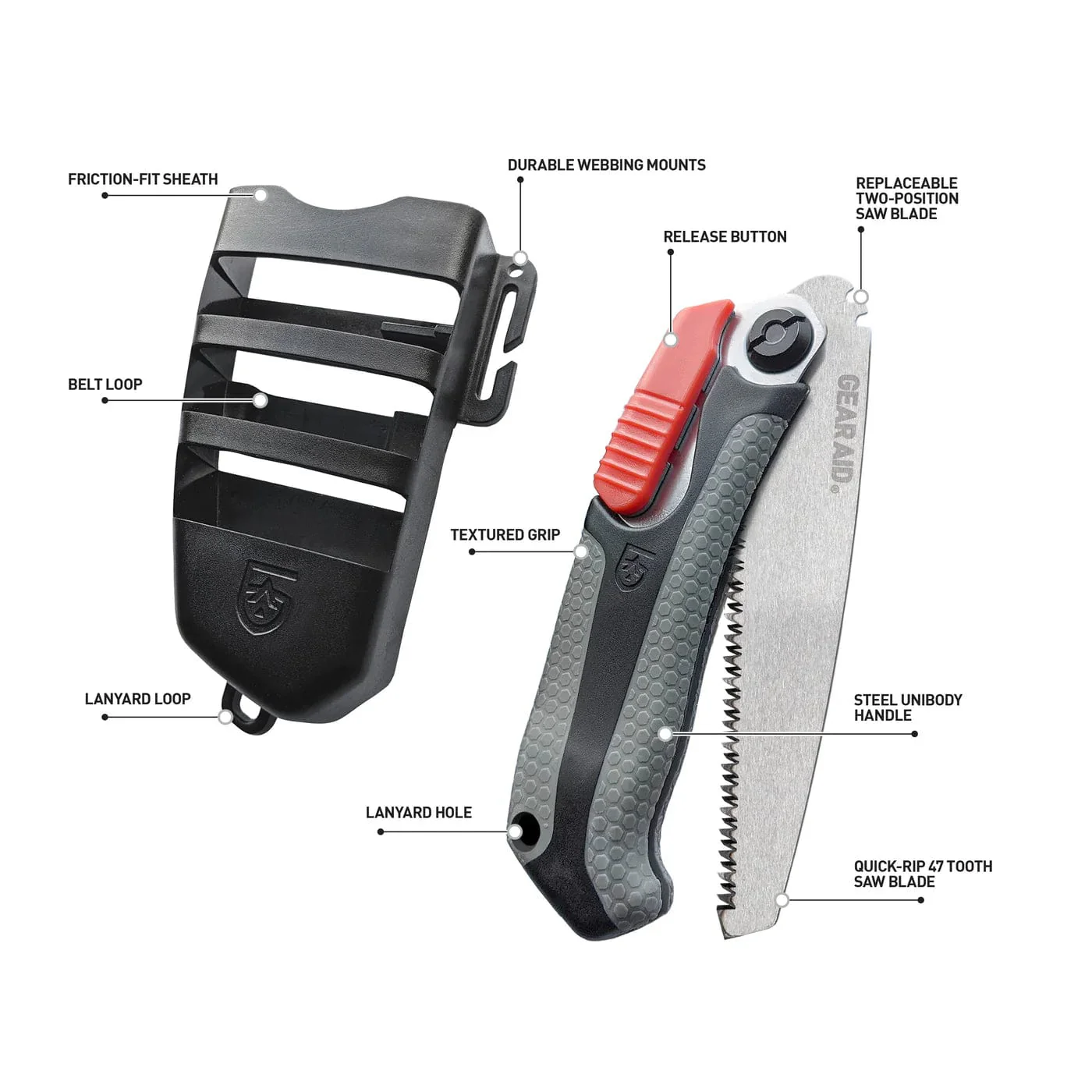 Gear Aid SKARA Camp Saw with Sheath - Image 2