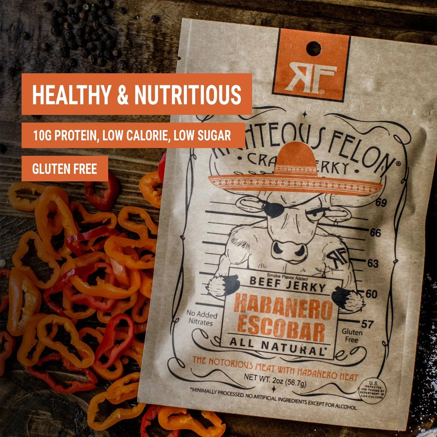 Righteous Felon Habanero Escobar Beef Jerky - Image 2