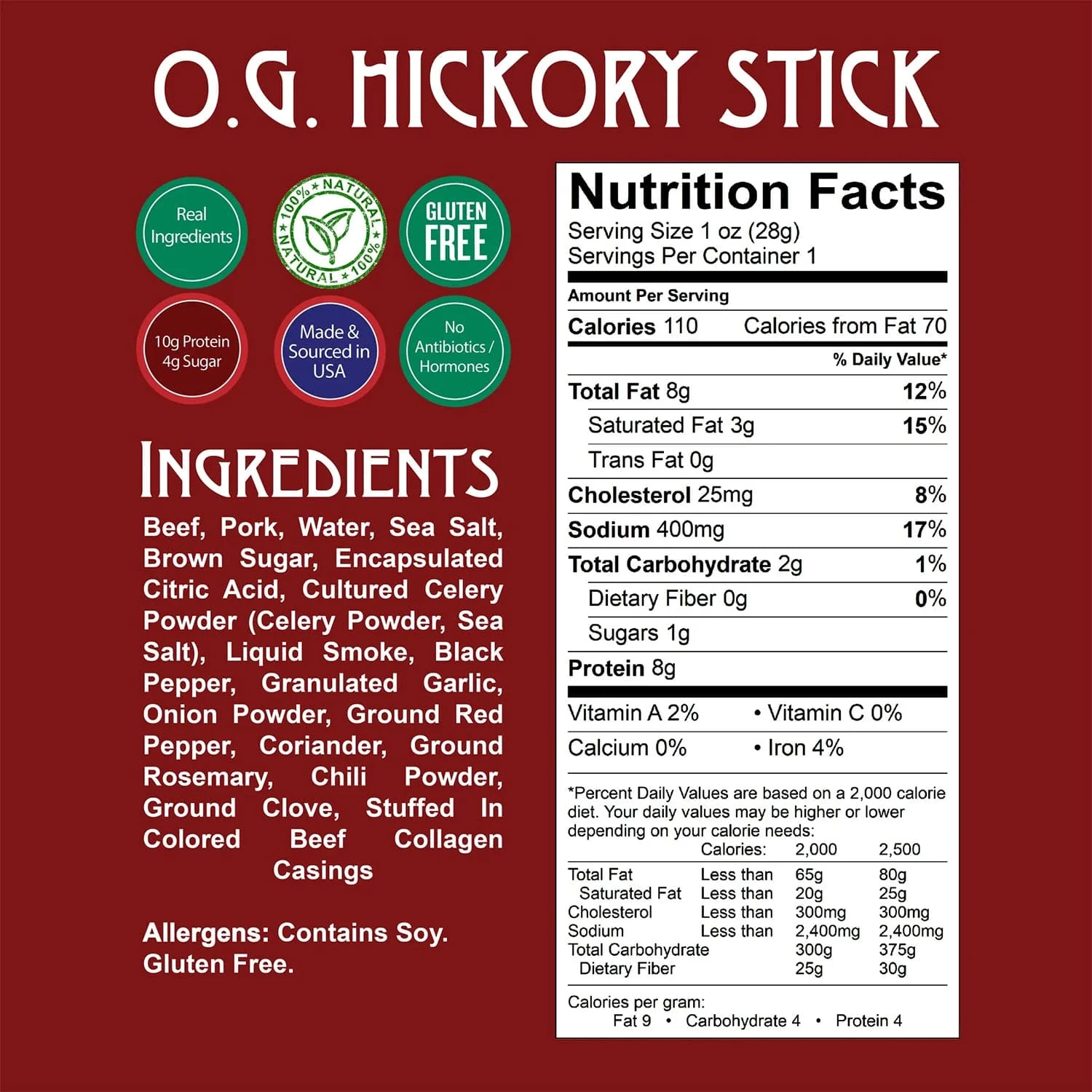 Righteous Felon Hickory - Beef & Pork Stick - Image 3