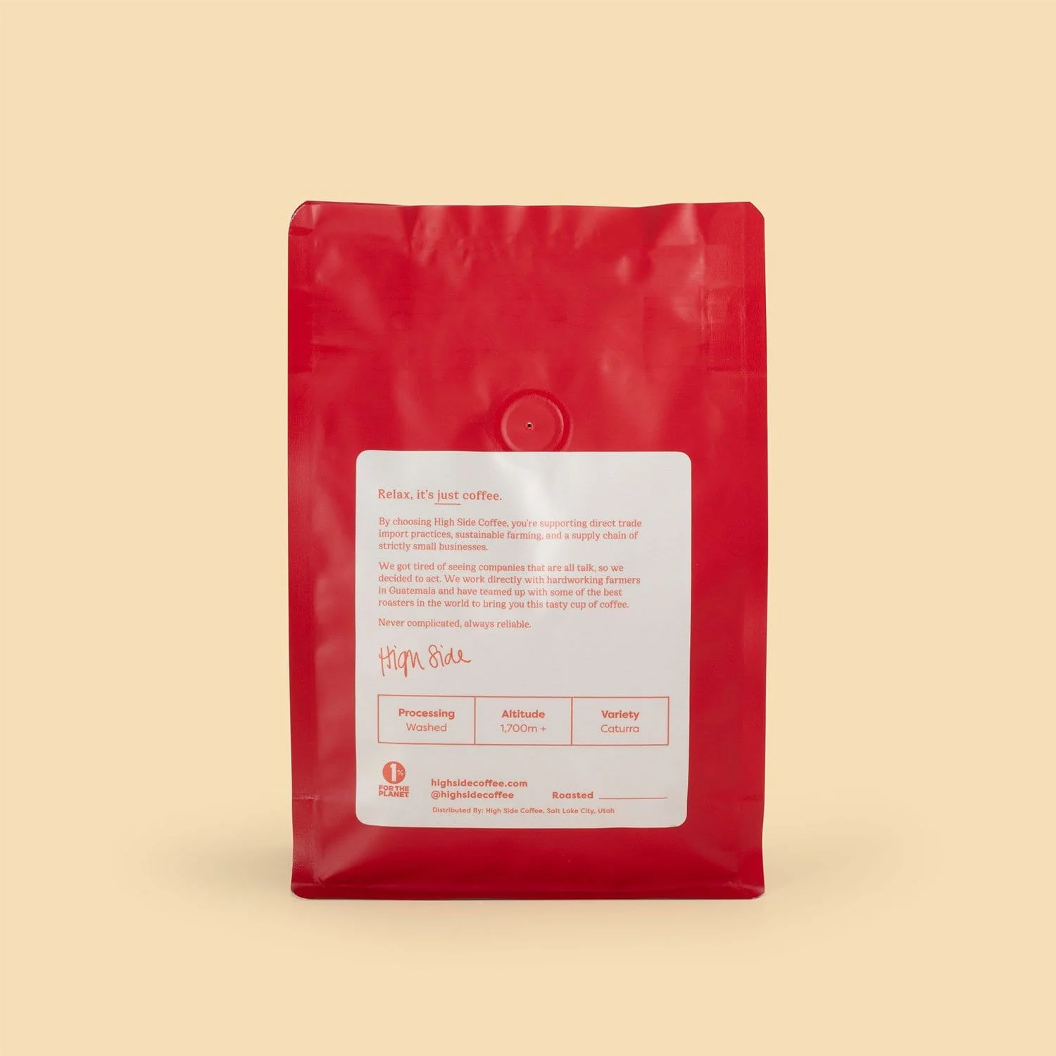High Side Coffee Whole Bean 12oz Bag - Image 2