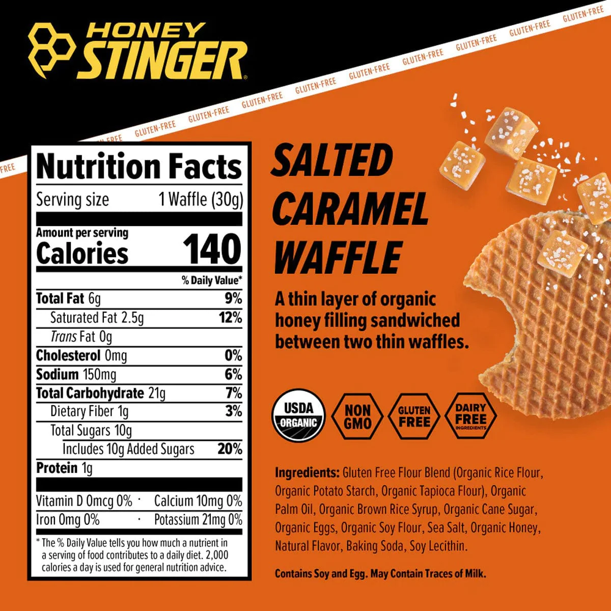 Honey Stinger Gluten Free Salted Caramel Waffle - Image 2