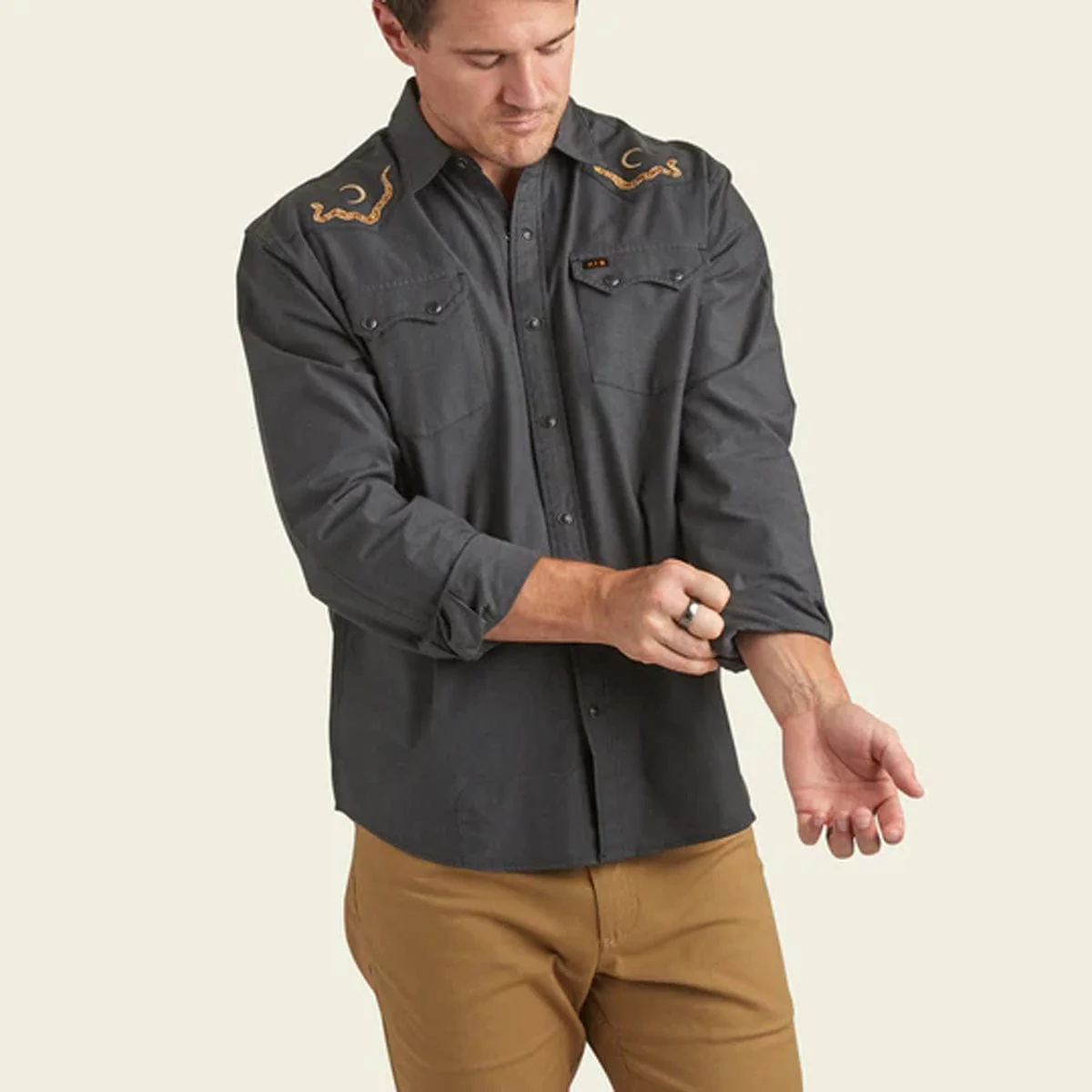 Howler Brothers Crosscut Deluxe Snapshirt - Waxing Culebra - Image 5