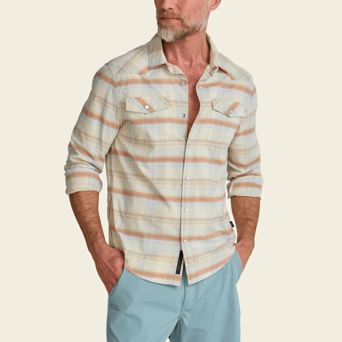 Howler Brothers H Bar B Tech Longsleeve - Cameron Plaid / Cream