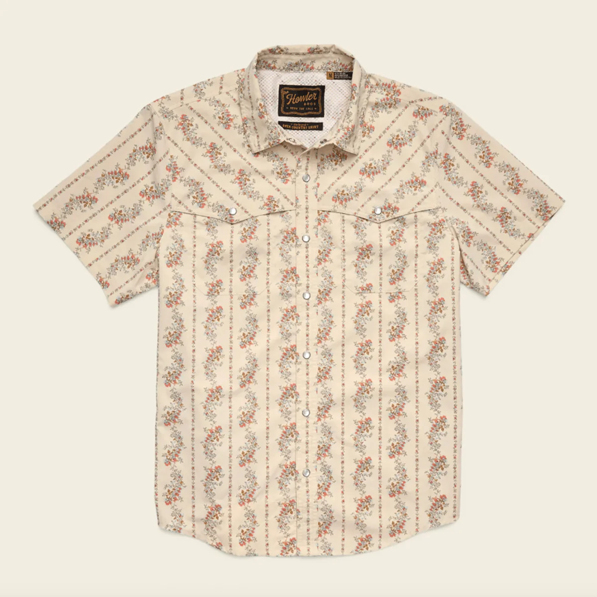 Howler Brothers Open Country Tech Shirt - Grampa's Curtains Natural - Image 2
