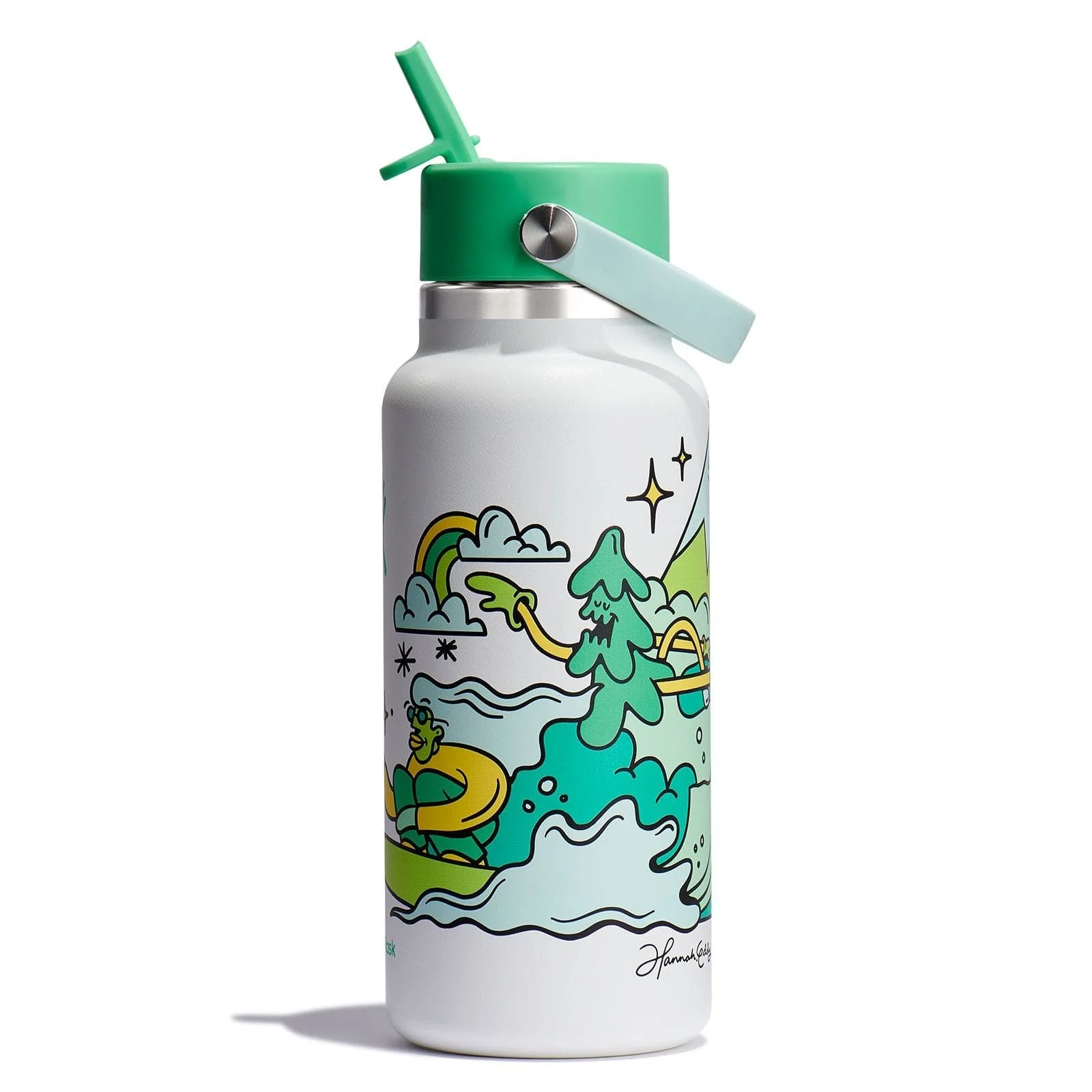 Hydro Flask 32 oz Wide Flex Straw Cap Usss X Hannah Eddy Spearmint Limited Edition - Image 3