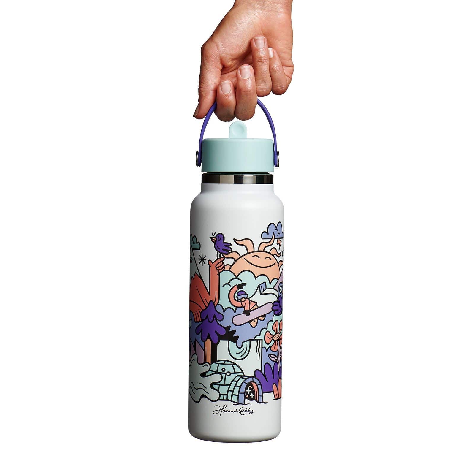 Hydro Flask 40 oz Wide Flex Straw Cap Usss X Hannah Eddy Glacier Limited Edition - Image 3
