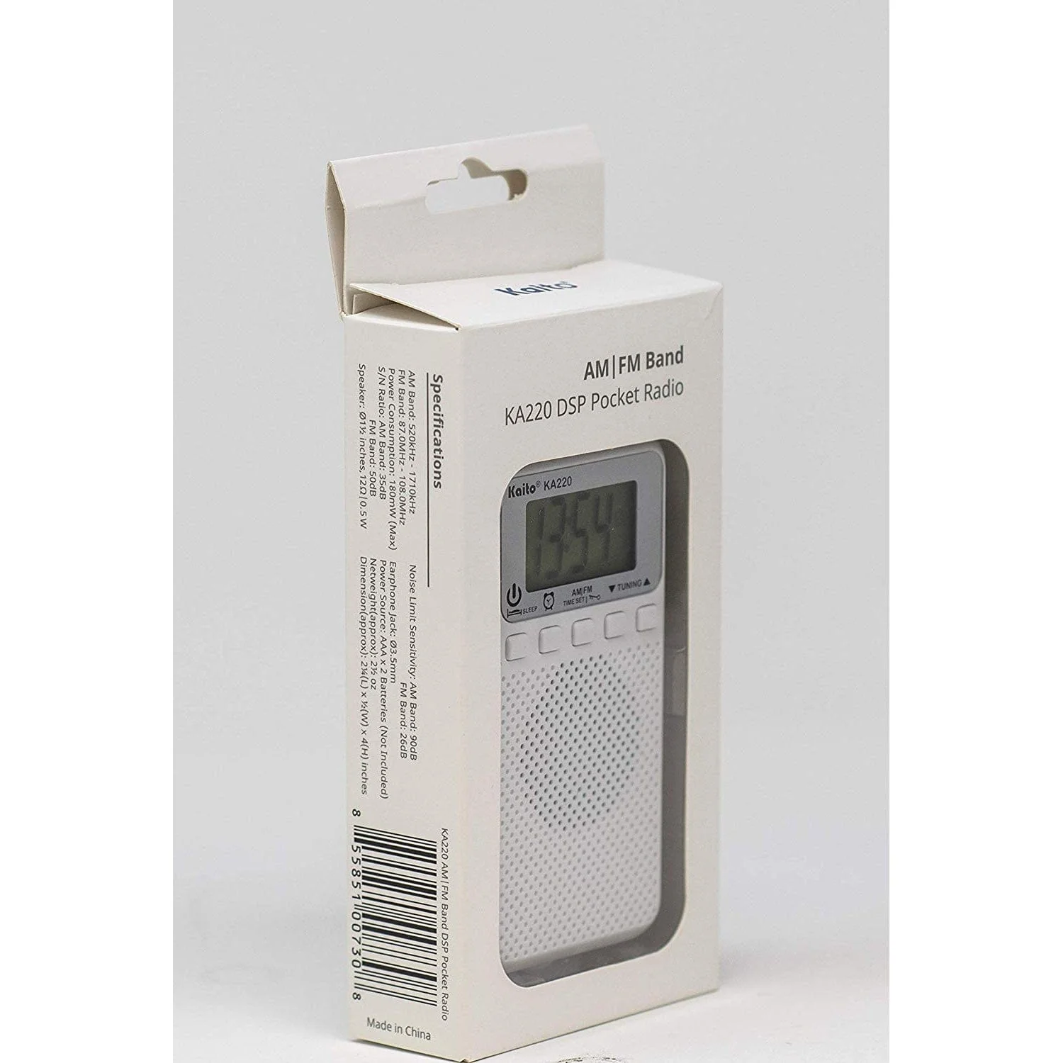 Kaito KA220W Pocket Digital AM/FM Radio with Alarm Clock & Sleep Timer - Image 6