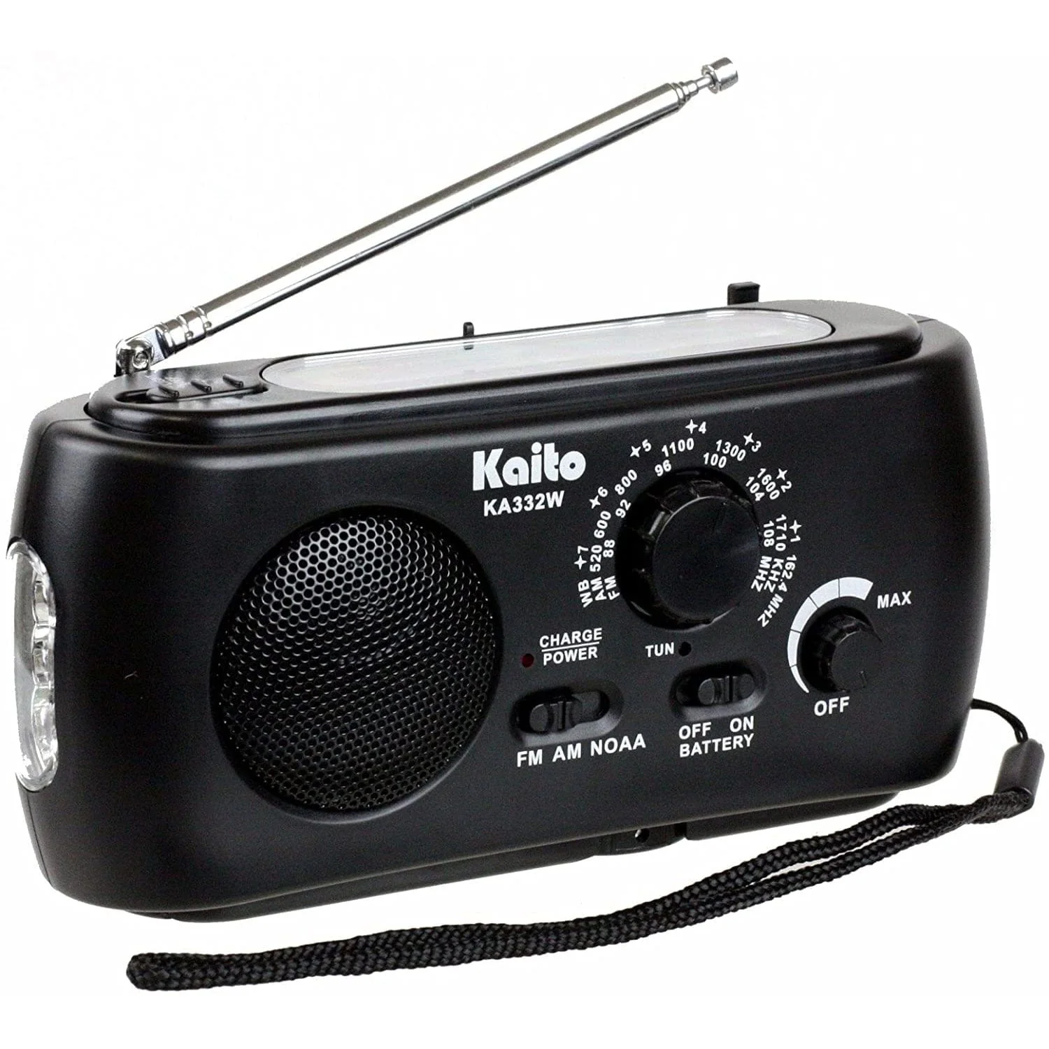 Kaito KA332W Portable Hand Crank Solar AM/FM NOAA Weather Radio