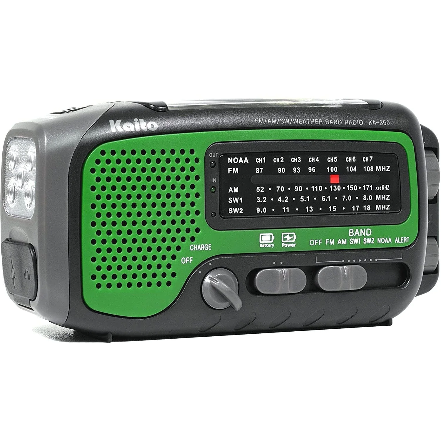 Kaito KA350 Voyager Trek Solar & Hand Crank AM/FM/SW NOAA Weather Radio - Image 2