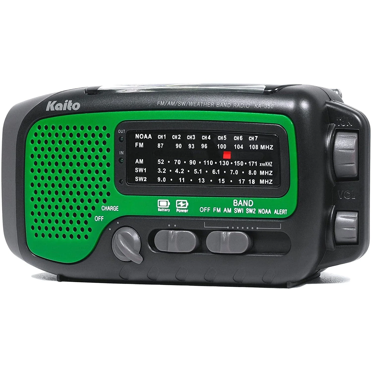 Kaito KA350 Voyager Trek Solar & Hand Crank AM/FM/SW NOAA Weather Radio - Image 3