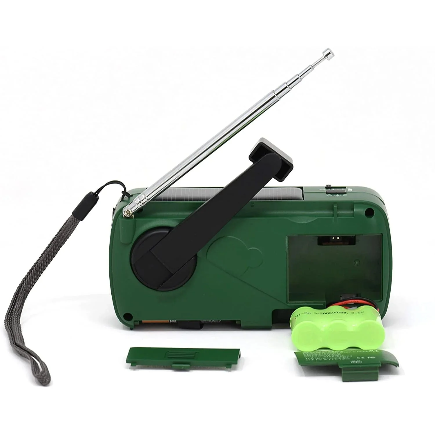 Kaito V1 Voyager Solar/Dynamo AM/FM/SW Emergency Radio with Cell Phone Charger and 3-LED Flashlight, Green - Image 3