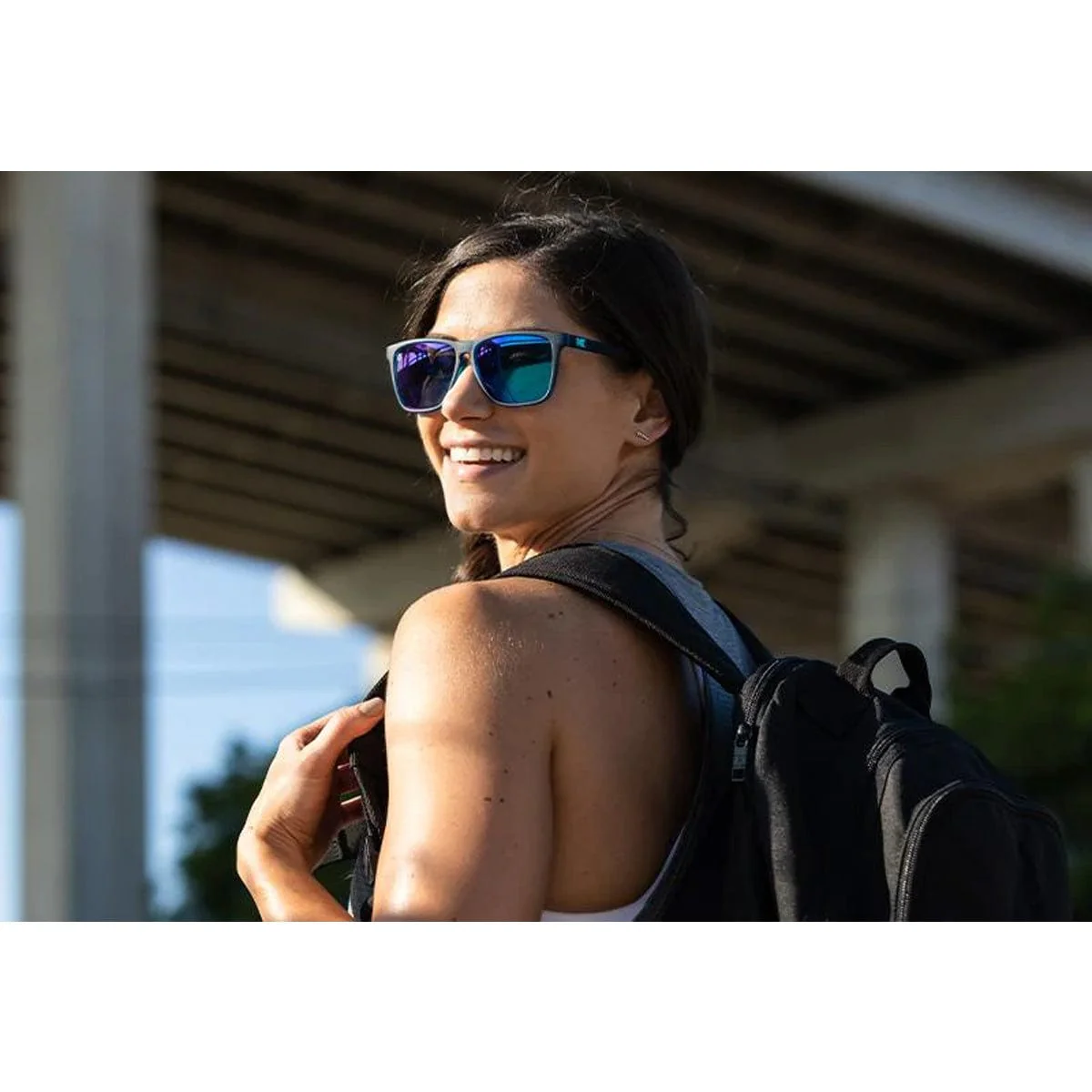 Knockaround Fast Lanes Sport Sunglasses - Rubberized Navy / Mint - Image 5