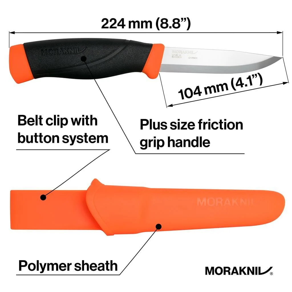 Morakniv Companion Heavy Duty Orange Knife Carbon Steel - Image 4