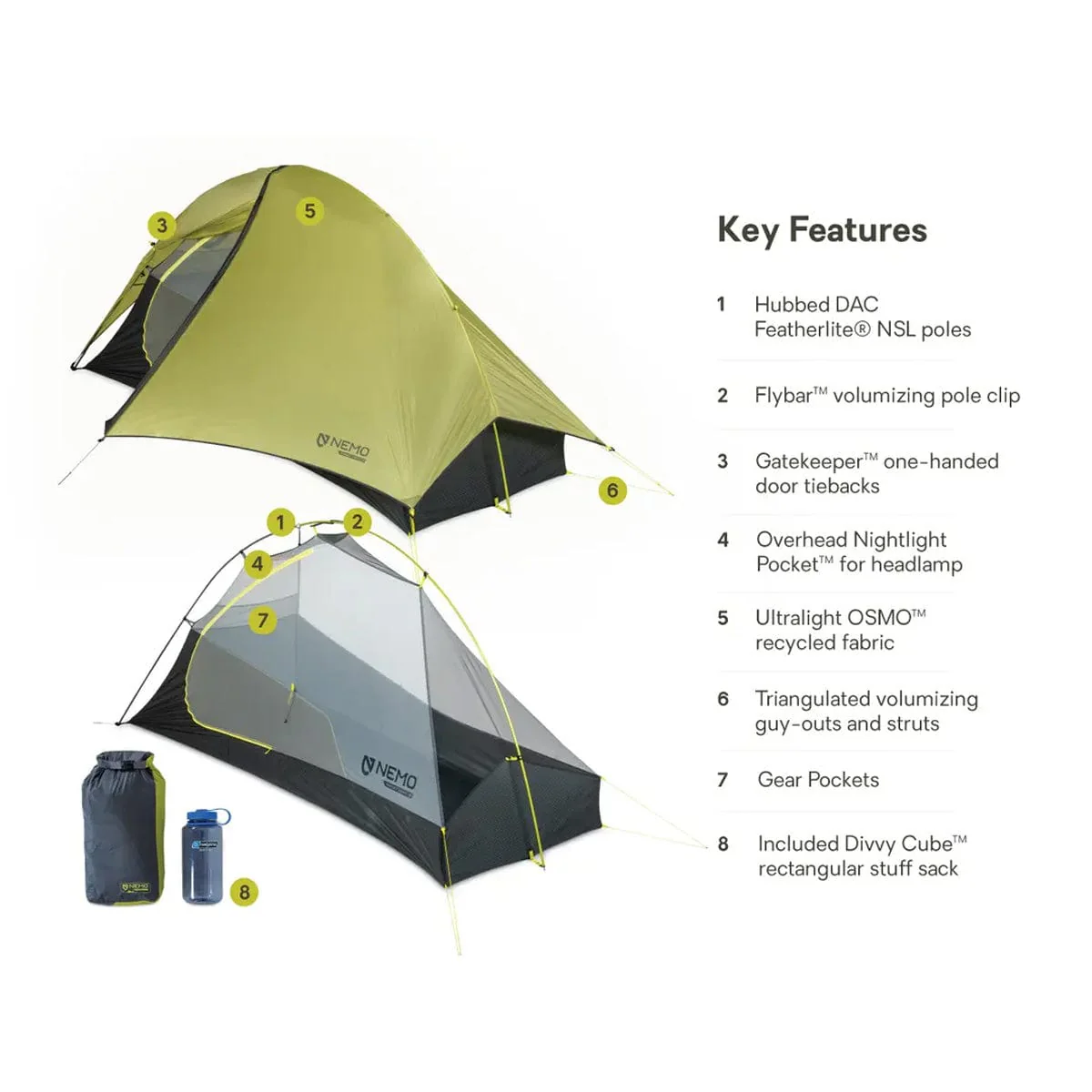 Nemo Equipment Hornet OSMO 1 Person Ultralight Backpacking Tent - Image 3