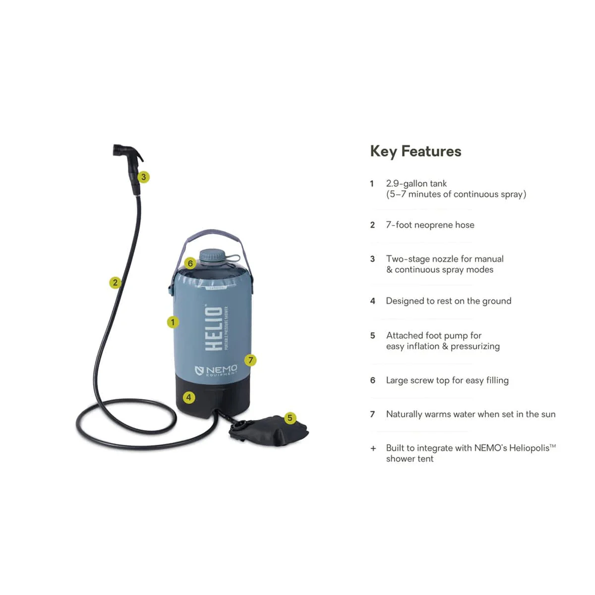Nemo Helio Portable Pressure Shower - Image 4