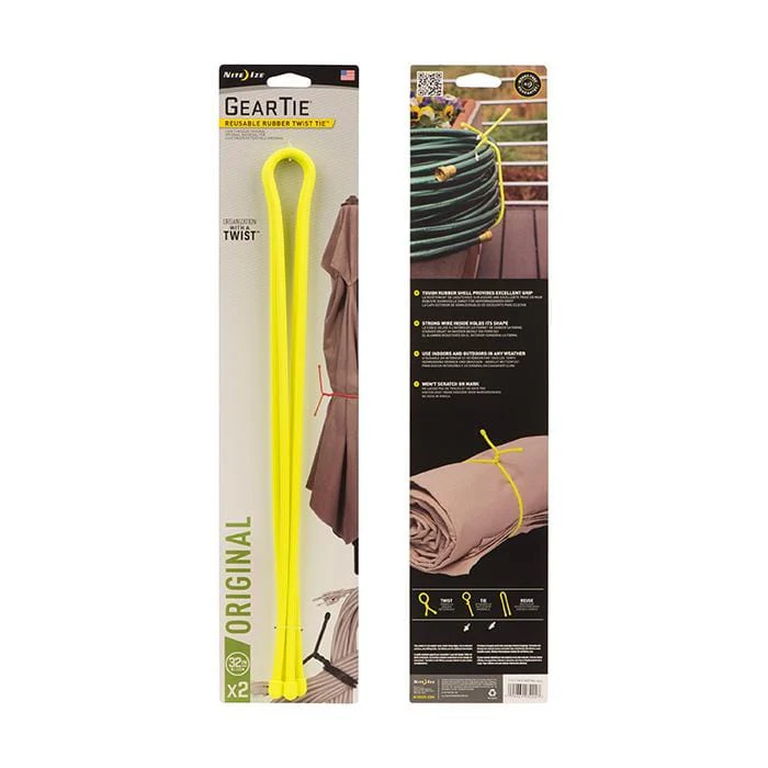 Nite Ize Gear Tie Reusable Rubber Twist Tie 32 in. - 2 Pack - Image 2