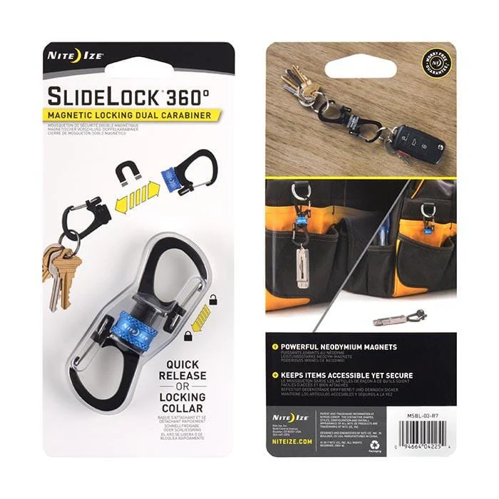 Nite Ize SlideLock 360° Magnetic Locking Dual Carabiner - Image 2