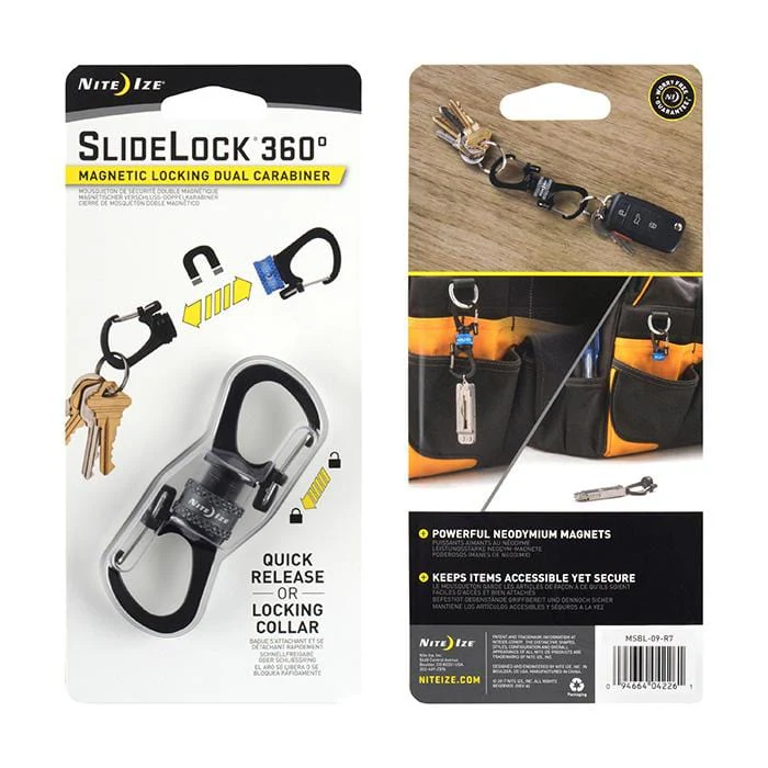 Nite Ize SlideLock 360° Magnetic Locking Dual Carabiner - Image 4