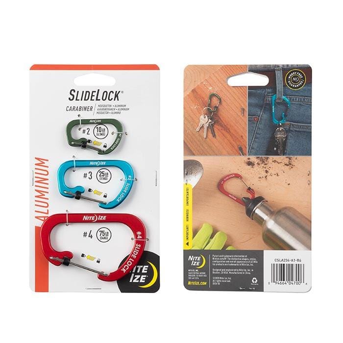 Nite Ize SlideLock Carabiner Aluminum - 3 Pack - Assorted - Image 2