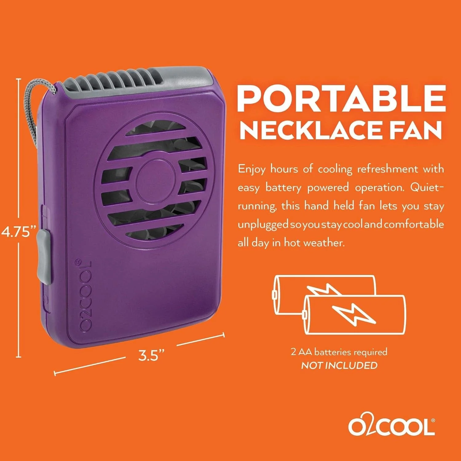 O2COOL Deluxe Necklace Fan - Image 4