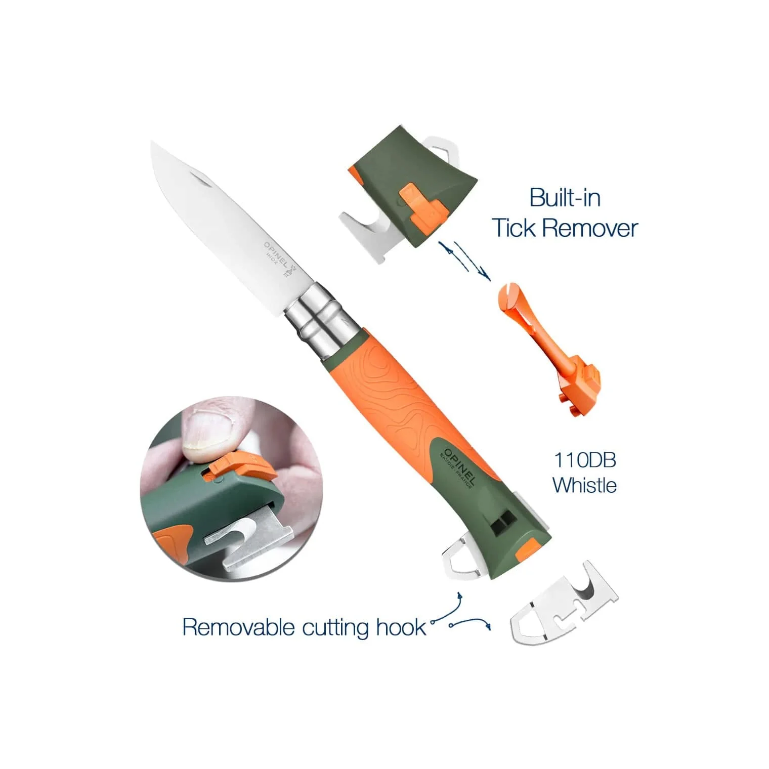 Opinel No. 12 Explore Folding Knife with Tick Remover - Image 8