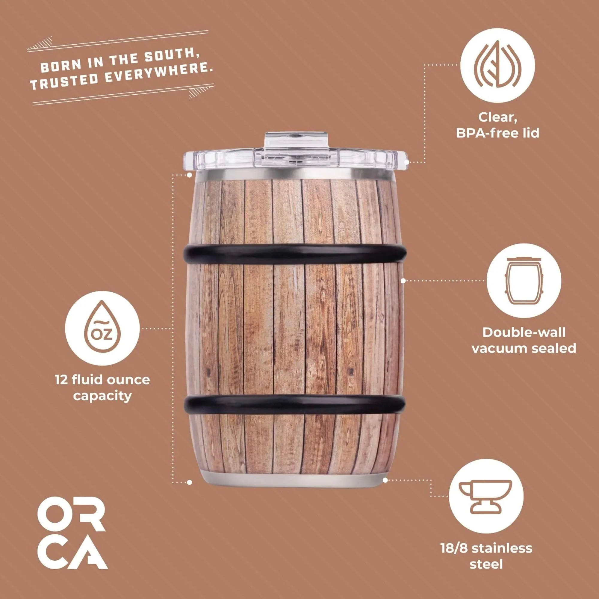 ORCA Barrel 12oz White Oak Wood Grain - Image 3