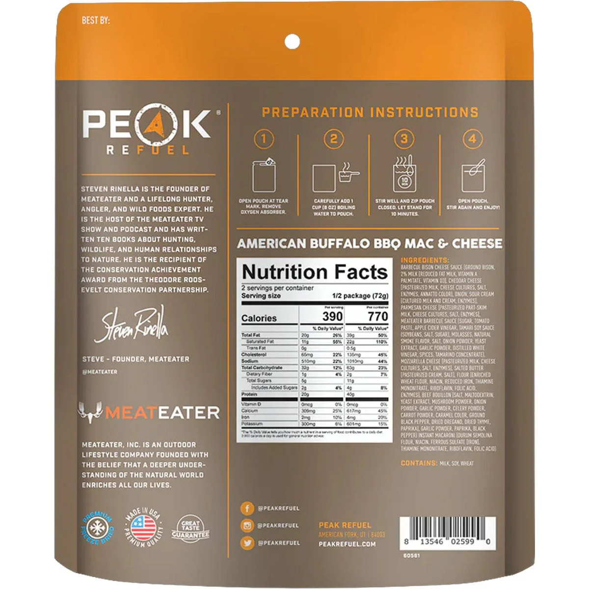 Peak Refuel MeatEater American Buffalo BBQ Mac & Cheese - Image 2