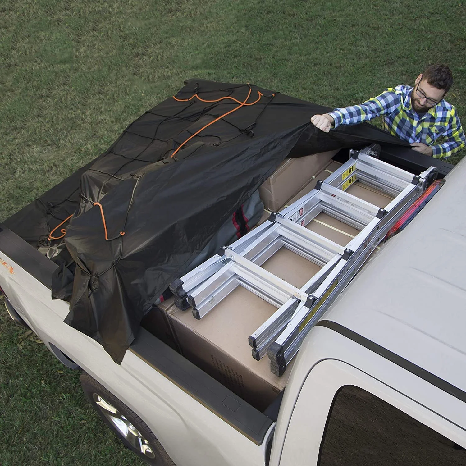 Rightline Gear Truck Bed Cargo Net with Built-In Tarp - Image 6