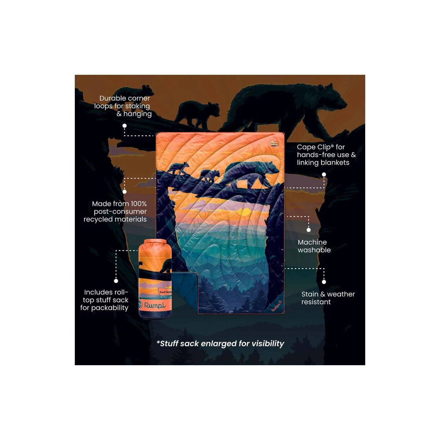 Rumpl Original Puffy Blanket - Great Smoky National Park - Image 2