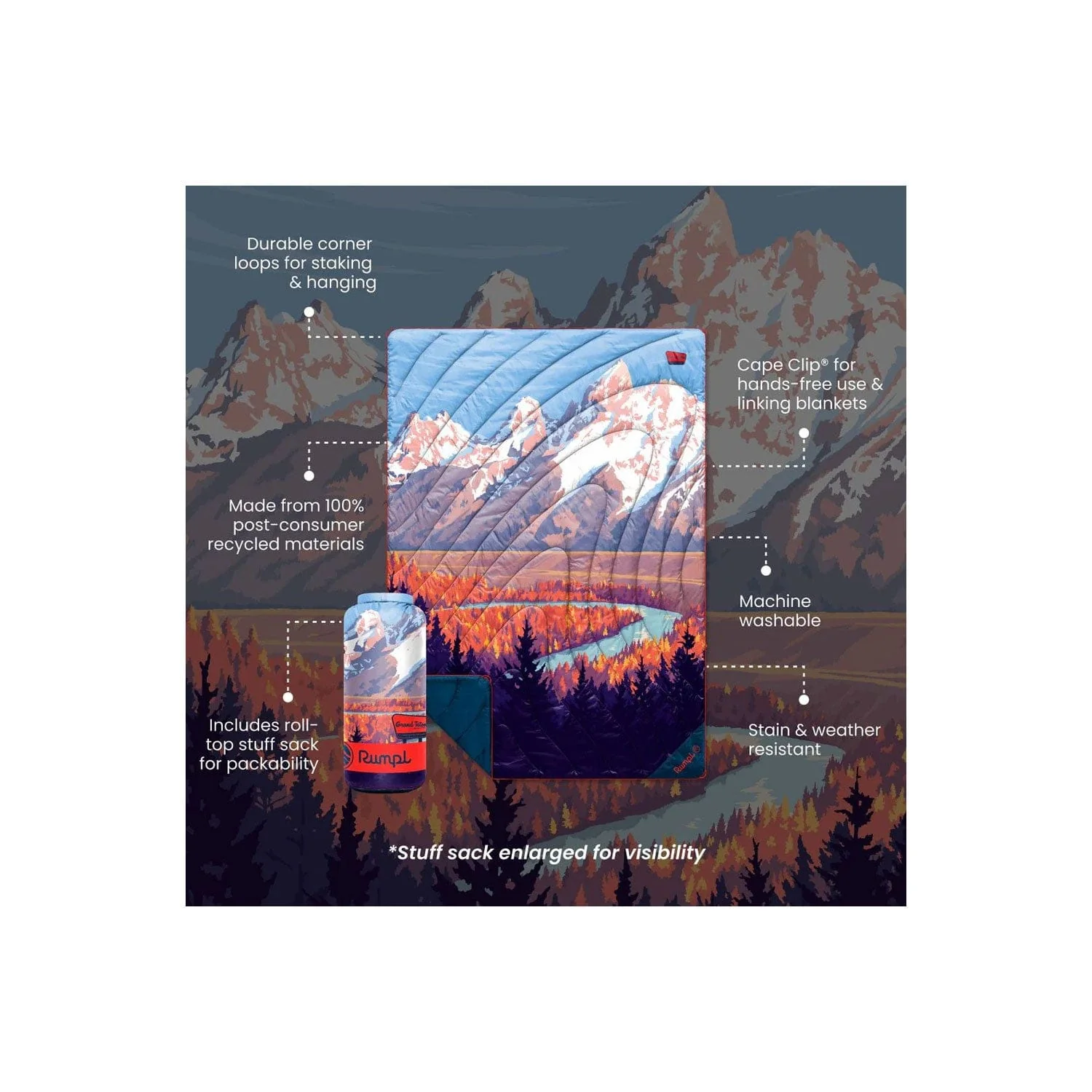 Rumpl Original Puffy Blanket- Grand Teton National Park - Image 4