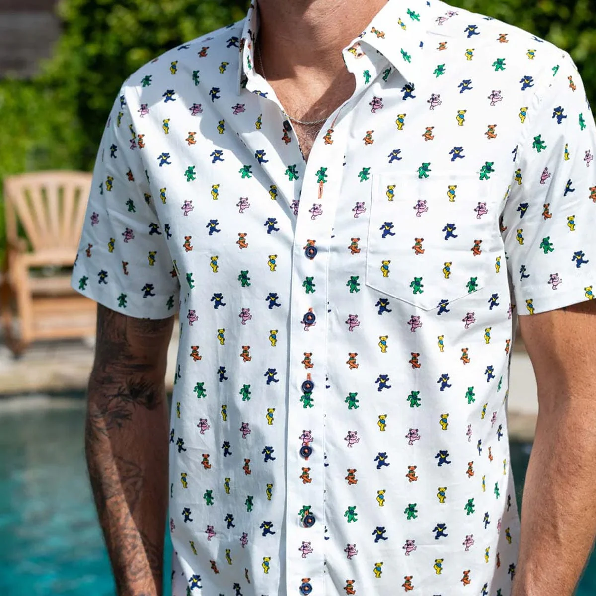 Section 119 Men's Grateful Dead Short Sleeve Shirt - Image 3