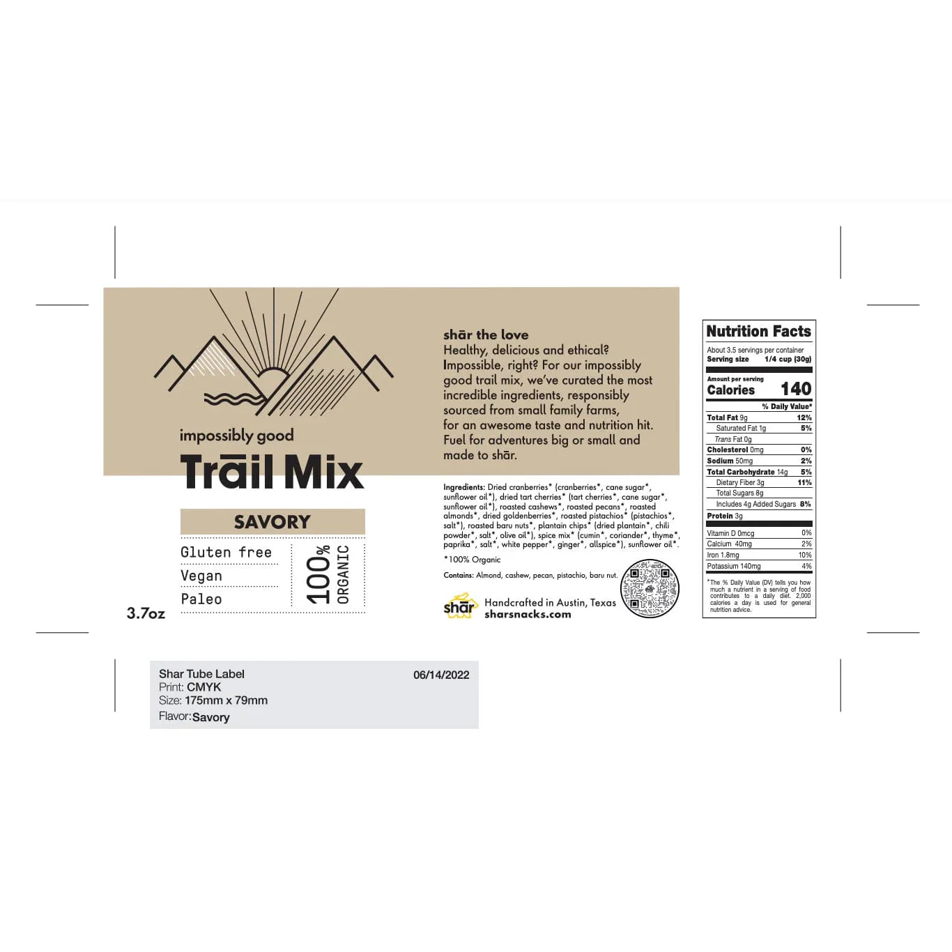Shar Savory 3.7oz Tube TrailMix - Image 2