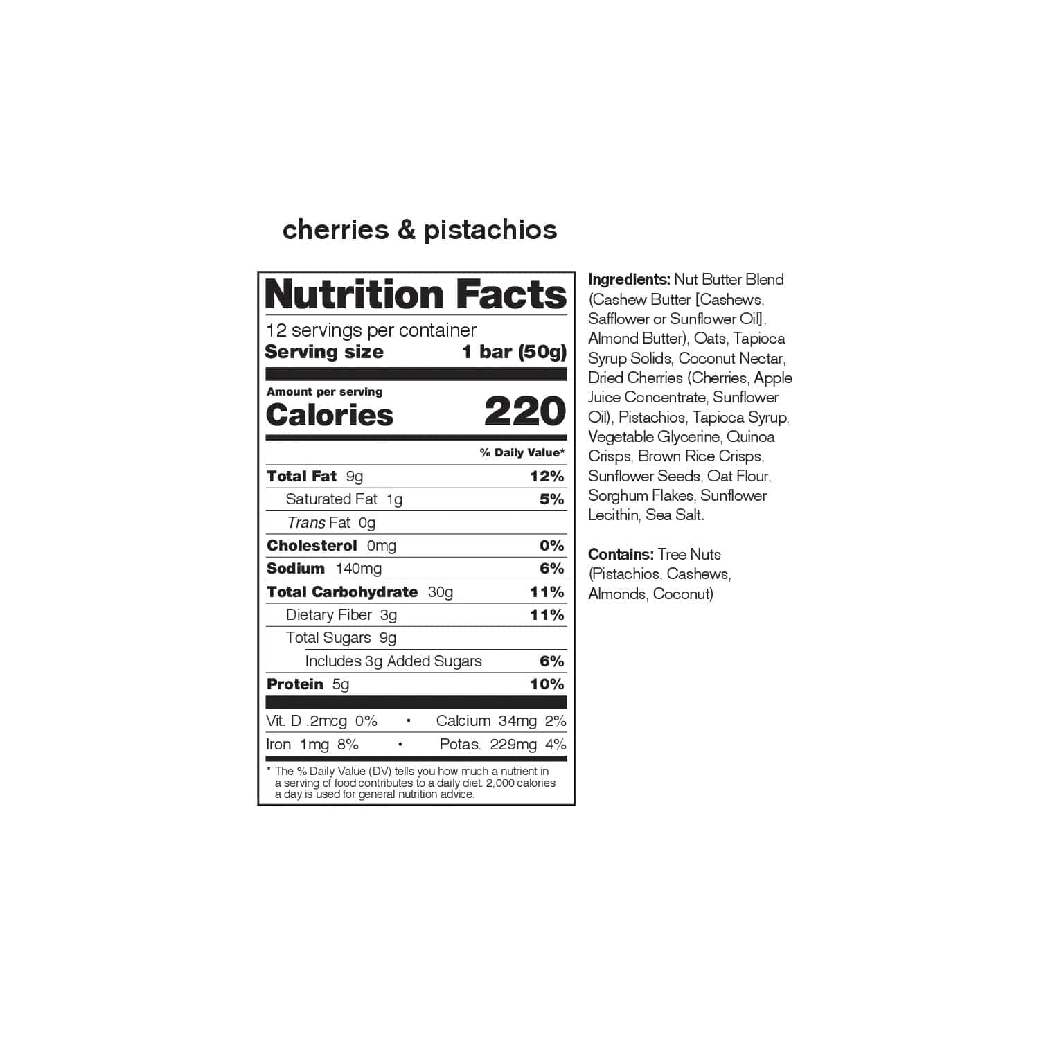 Skratch Labs Energy Bar Sport Fuel Cherry Pistachio Energy Bar - Image 2