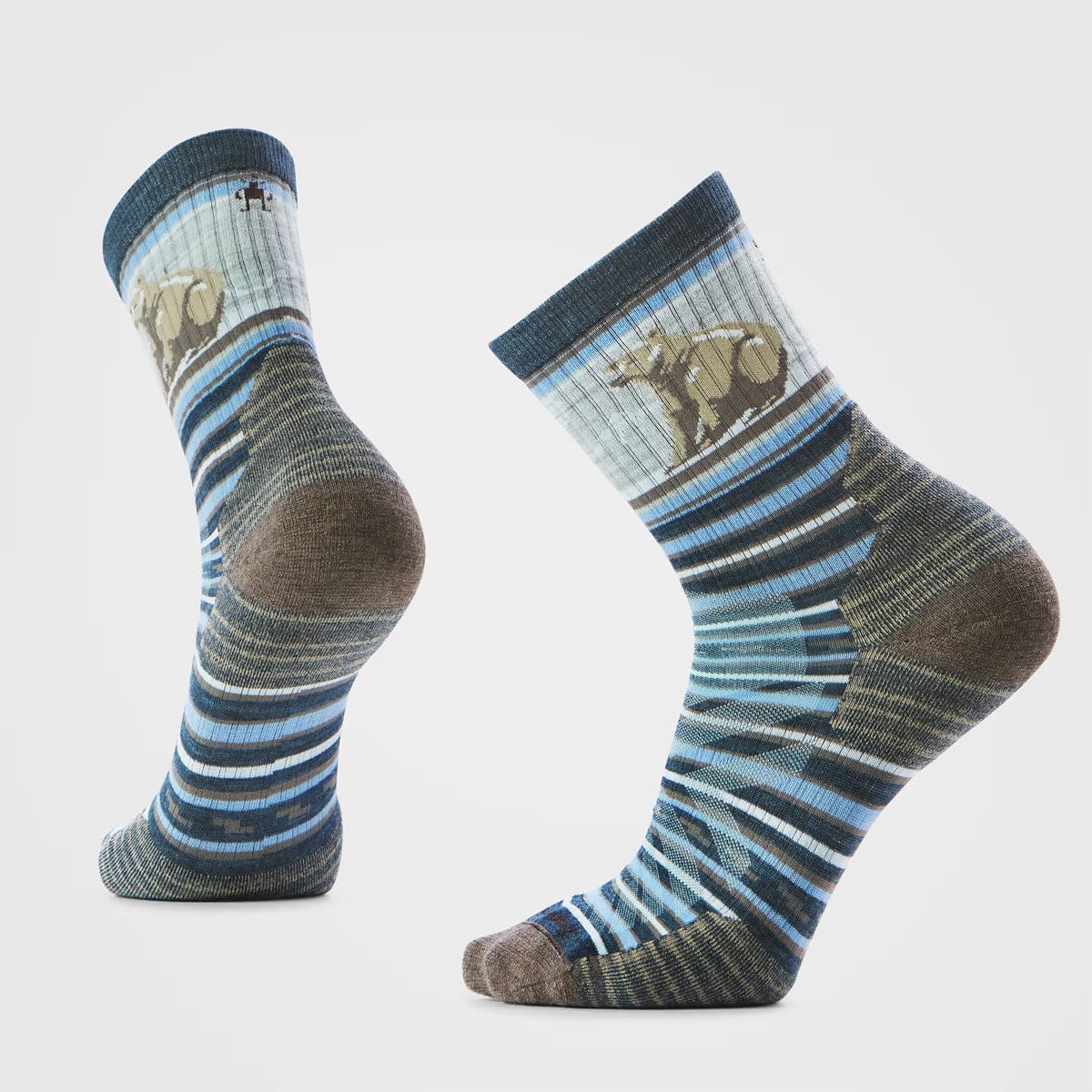 Smartwool Hike Targeted Cushion Bear Stripe Mid Crew Socks - Image 2